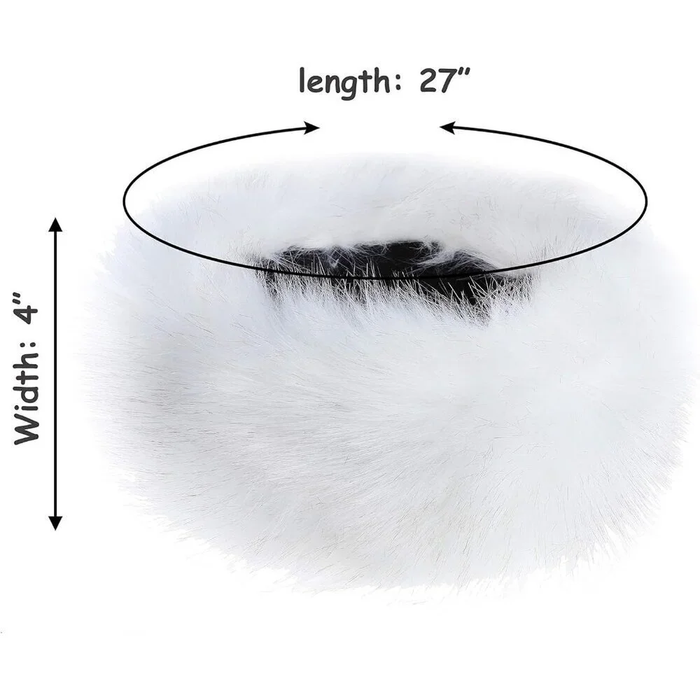 Faux Fur Headband Women's Winter Earwarmer Elastic Fluffy Polar Fleece